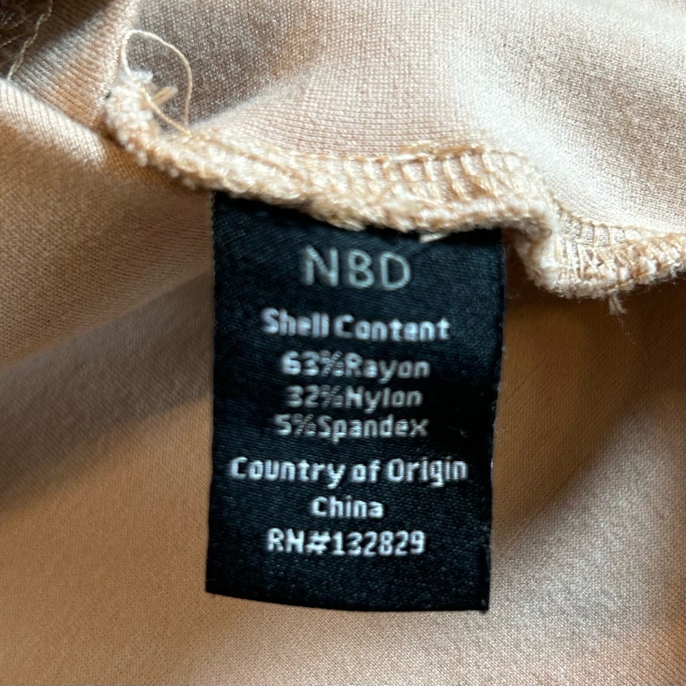 NBD Jackie Mini One Shoulder Cut Out Side Dress Woman SZ Small in Taupe - Picture 10 of 11